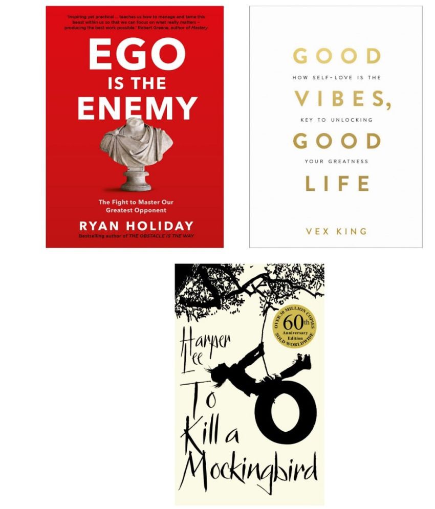     			( Combo of 3 books ) Good Vibes, Good Life & To Kill A Mockingbird & Ego Is The Enemy - paperback