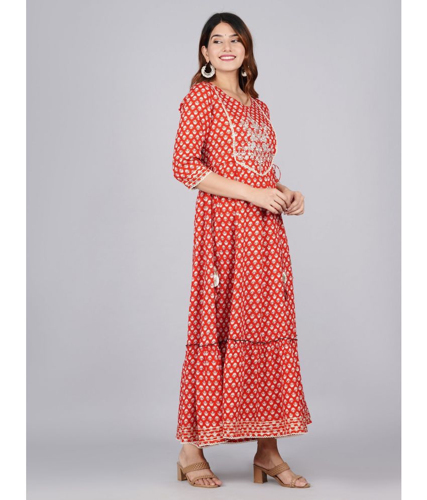     			Mishree Collection - Red Rayon Women's Anarkali Kurti ( Pack of 1 )