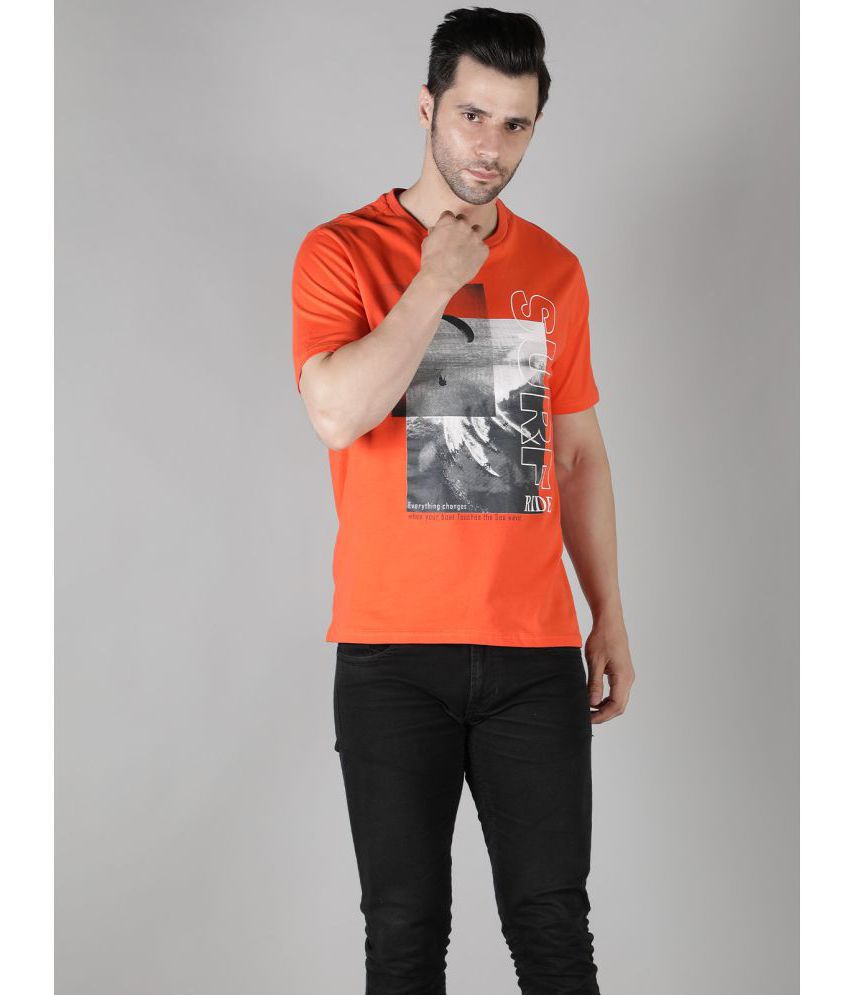 Nimble - Orange Cotton Regular Fit Men's T-Shirt ( Pack of 1 )