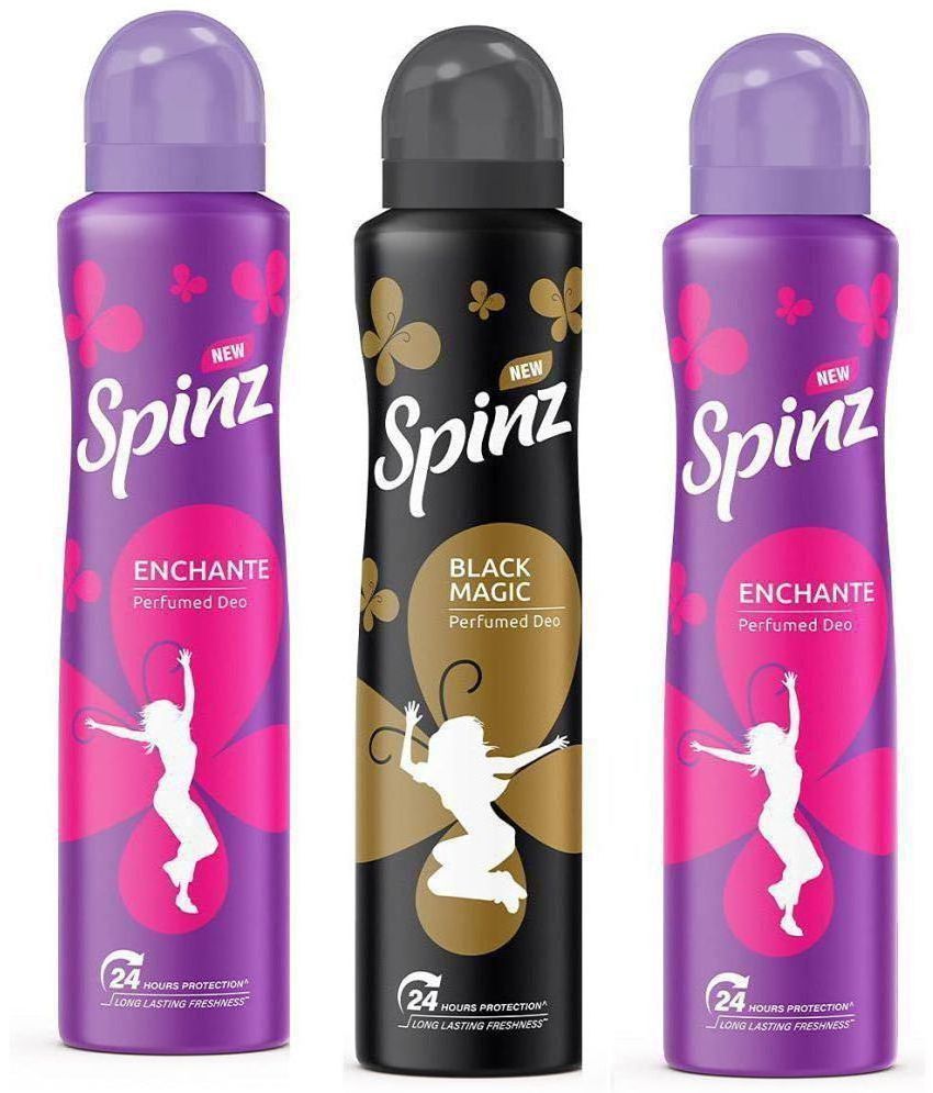     			Spinz - 2 ENCHANTE 1 BLACK MAGIC DEODORANT . Deodorant Spray for Men,Women 450 ml ( Pack of 3 )