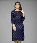 dk life style - Blue Rayon Women's Straight Kurti ( Pack of 1 )