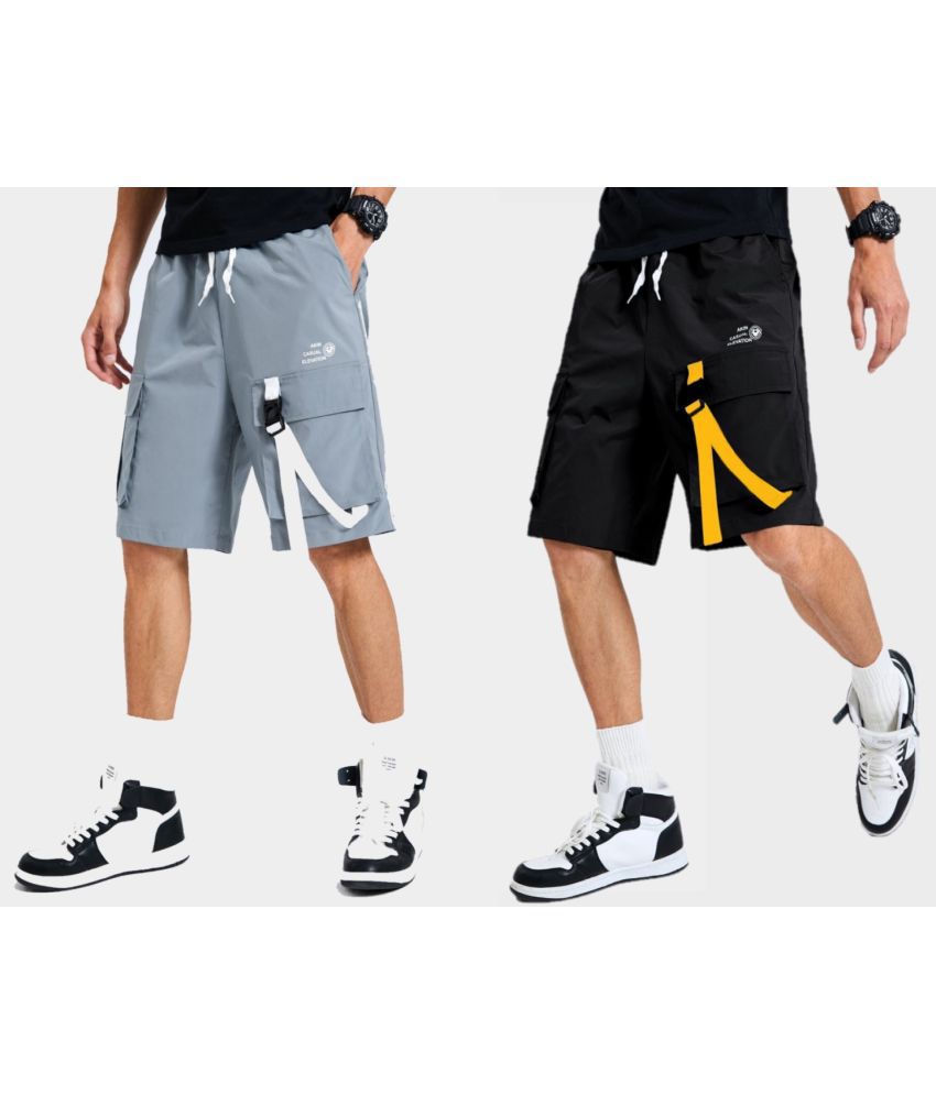     			HVBK - Multi Polyester Men's Shorts ( Pack of 2 )