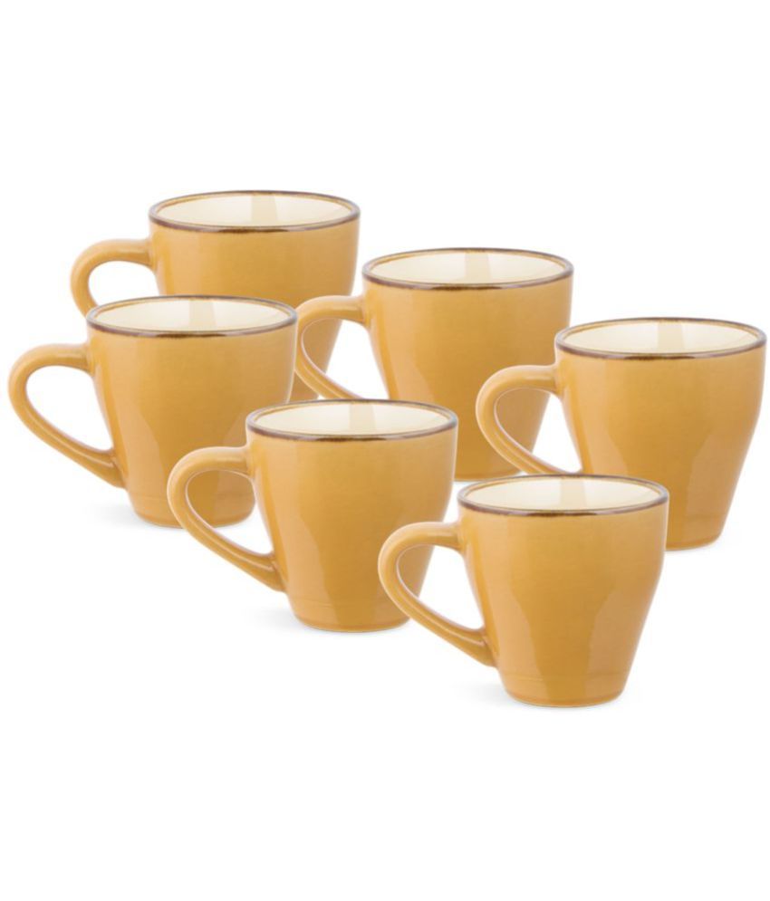     			Treo By Milton Nano Y Ceramic Mug, Set of 6, 95 ml, Tea Yellow | Dishwasher Safe | Microwave Safe | Heat Resistant | Easy to Clean | Coffee Mug | Tea Mug