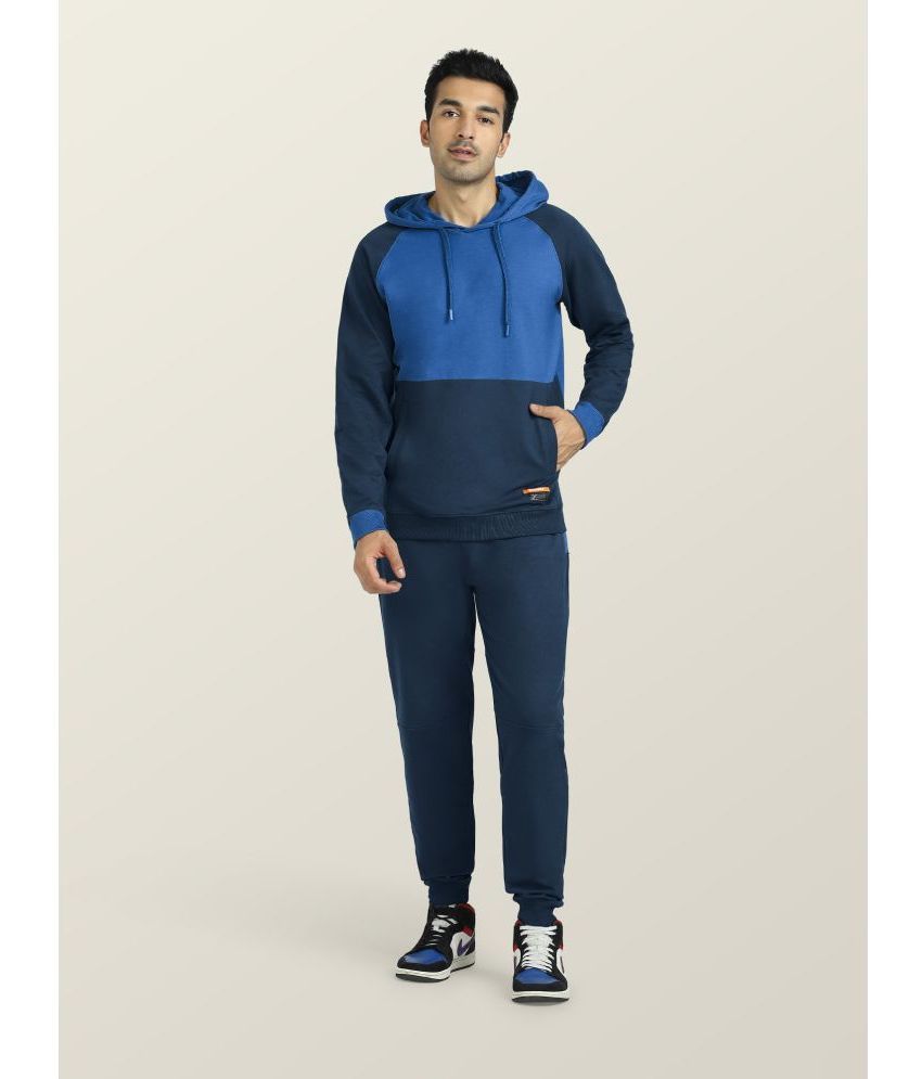     			XYXX - Blue Cotton Blend Regular Fit Men's Tracksuit ( Pack of 1 )