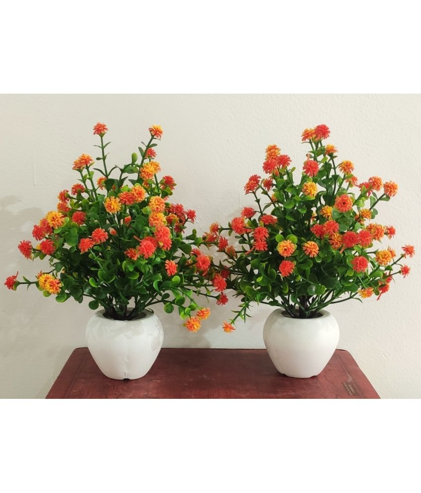     			BAARIG - Orange Daisy Artificial Flower ( Pack of 2 )