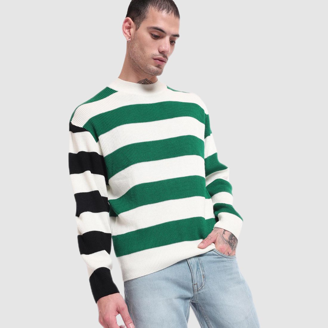     			Bewakoof - Green Acrylic Men's Pullover Sweater ( Pack of 1 )