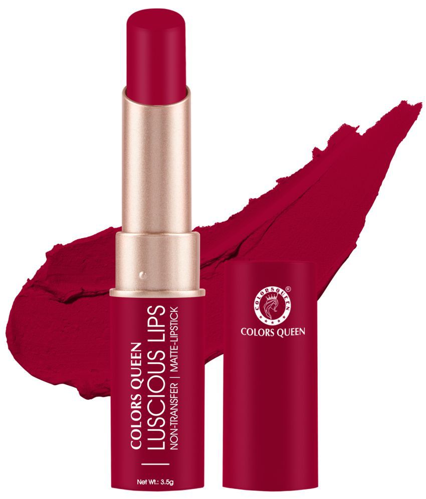     			Colors Queen Luscious Lips Non Transfer Matte Lipstick, Highly Pigmented Long Lasting Lipstick For Women (Cranberry)