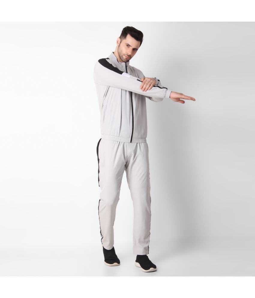     			Forbro - Light Grey Polyester Relaxed Fit Men's Tracksuit ( Pack of 1 )