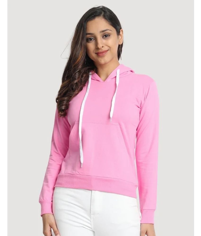     			JUNEBERRY Fleece Pink Hooded Sweatshirt