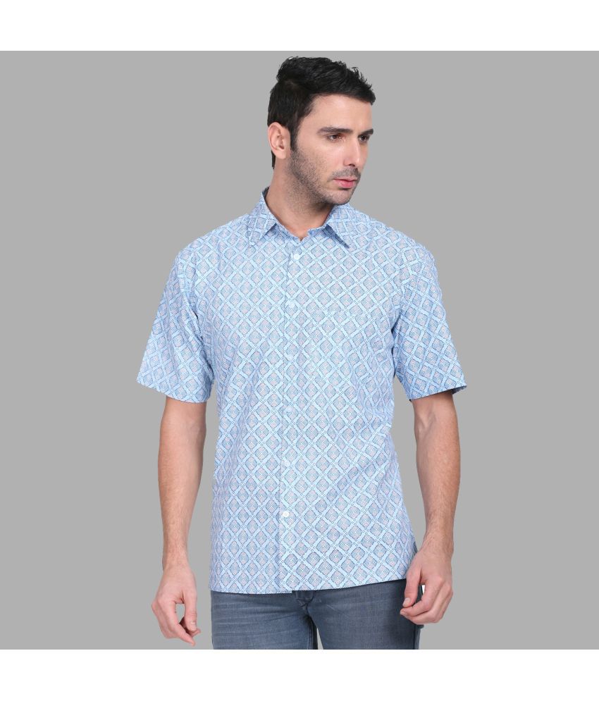 POOPII - Blue Cotton Blend Regular Fit Men's Casual Shirt ( Pack of 1 )