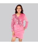 Cutecumber Velvet Wrap Dress For Girls ( Pack of 1 , Pink )