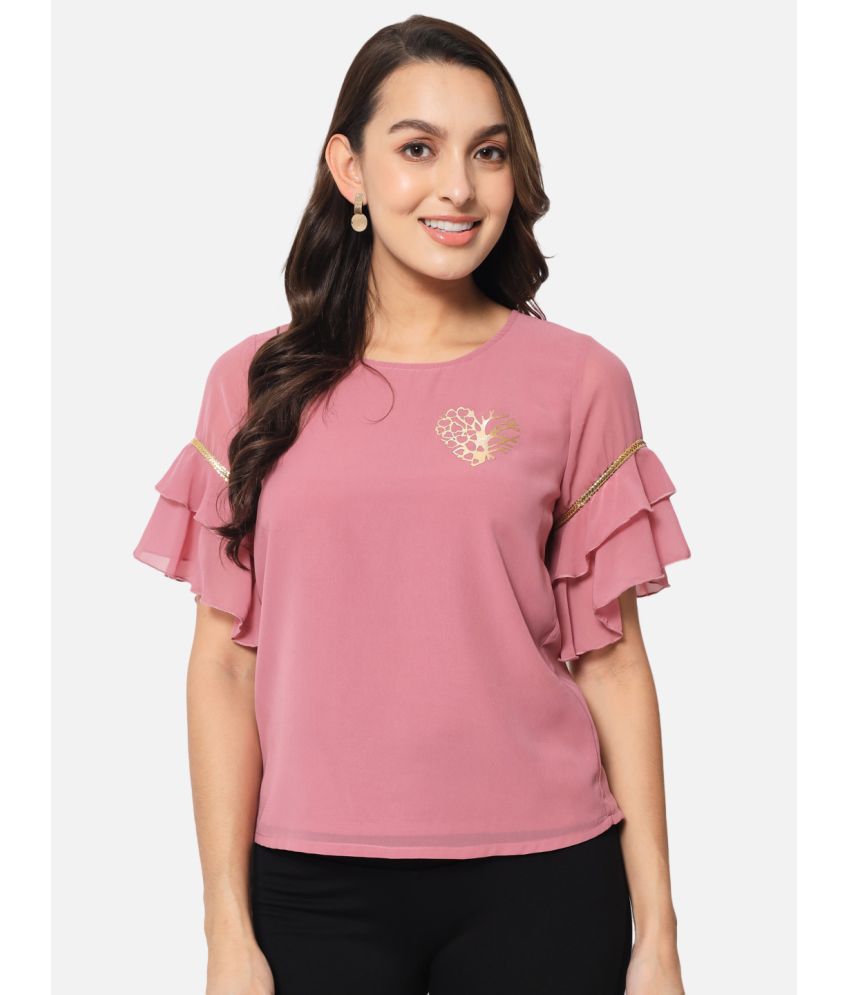     			ALL WAYS YOU - Pink Georgette Women's Regular Top ( Pack of 1 )