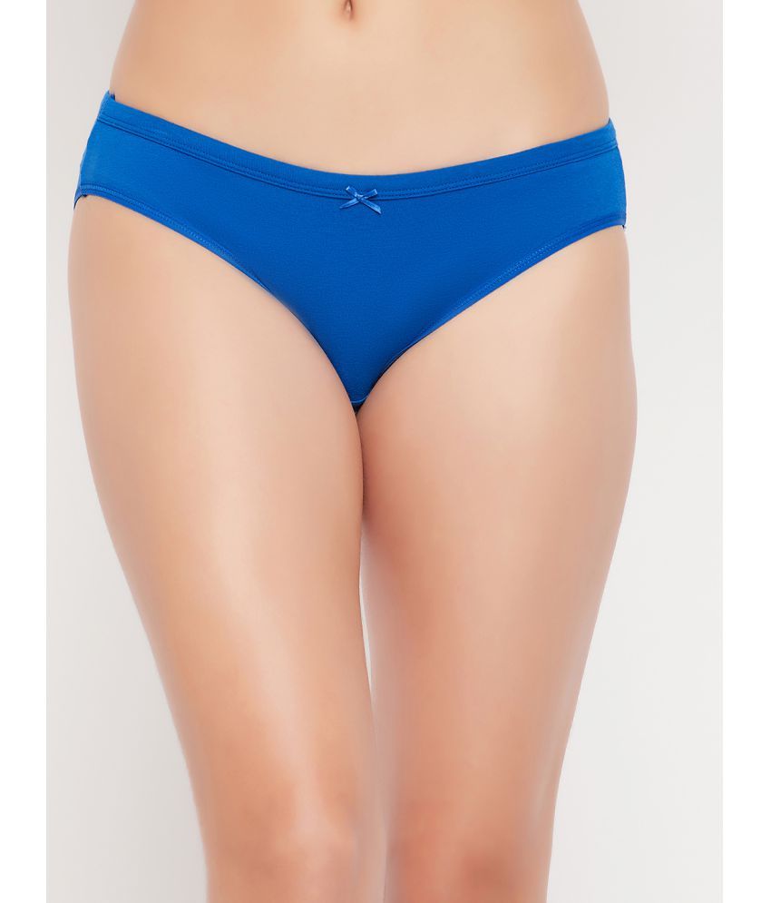     			Clovia Cotton Solid Women's Bikini ( Blue )