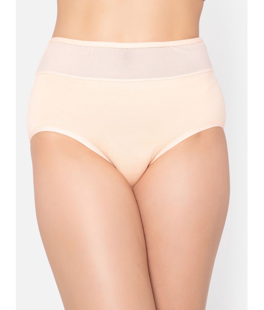     			Clovia - Peach Cotton Solid Women's Briefs ( Pack of 1 )