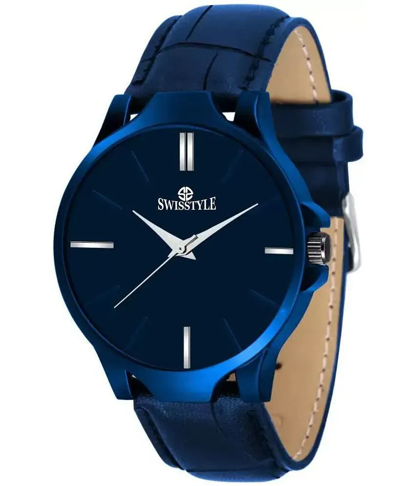 Cobalt Blue Leather Watch - Minimal Collection | MINO