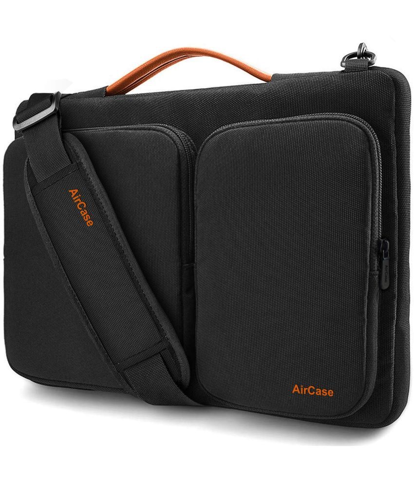     			Aircase - Black Solid Messenger Bag