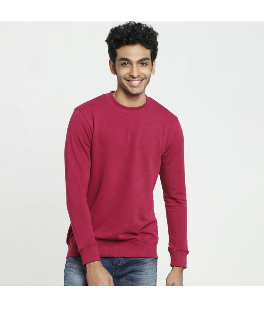     			Bewakoof - Pink Fleece Regular Fit Men's Sweatshirt ( Pack of 1 )