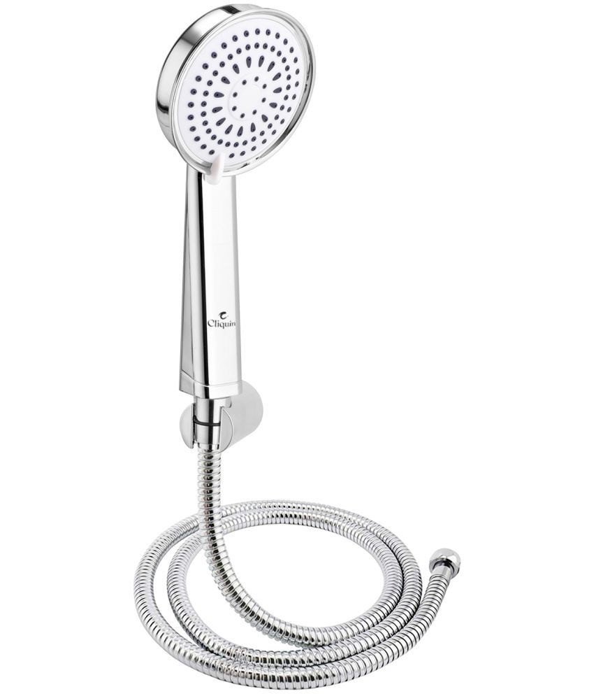 Cliquin KSHS2303 ABS Hand Shower 3 Flow with SS-304 Grade 1.5 Meter Flexible Hose Pipe and Wall Hook Handheld Hand Shower(Wall Mount Installation Type)