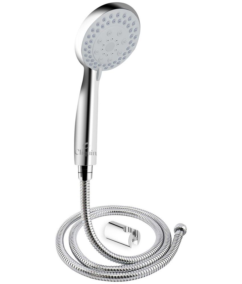     			Cliquin KSHS2309 ABS Hand Shower 5 Flow with SS-304 Grade 1.5 Meter Flexible Hose Pipe and Wall Hook Handheld Hand Shower(Wall Mount Installation Type)