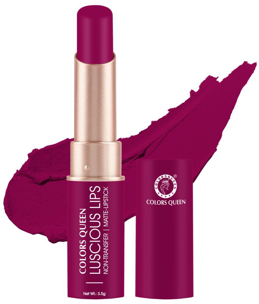     			Colors Queen Luscious Lips Non Transfer Matte Lipstick, Highly Pigmented Long Lasting Lipstick For Women (Maple Magenta)