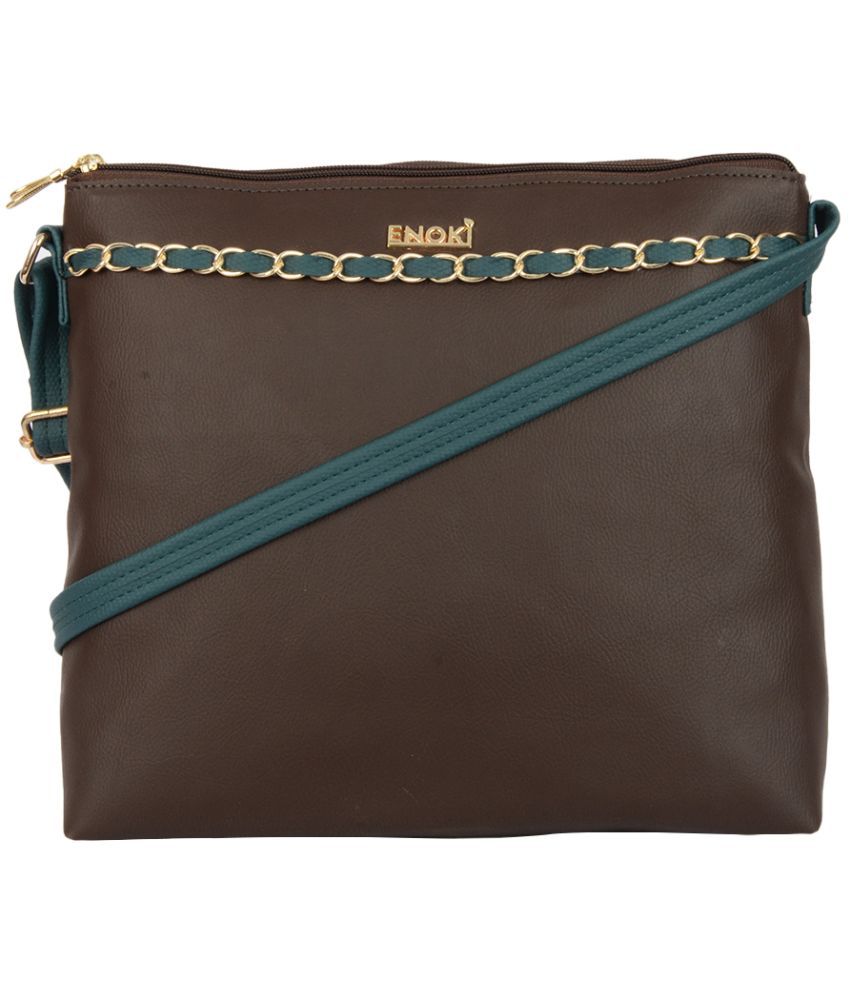     			Enoki - Brown Artificial Leather Sling Bag