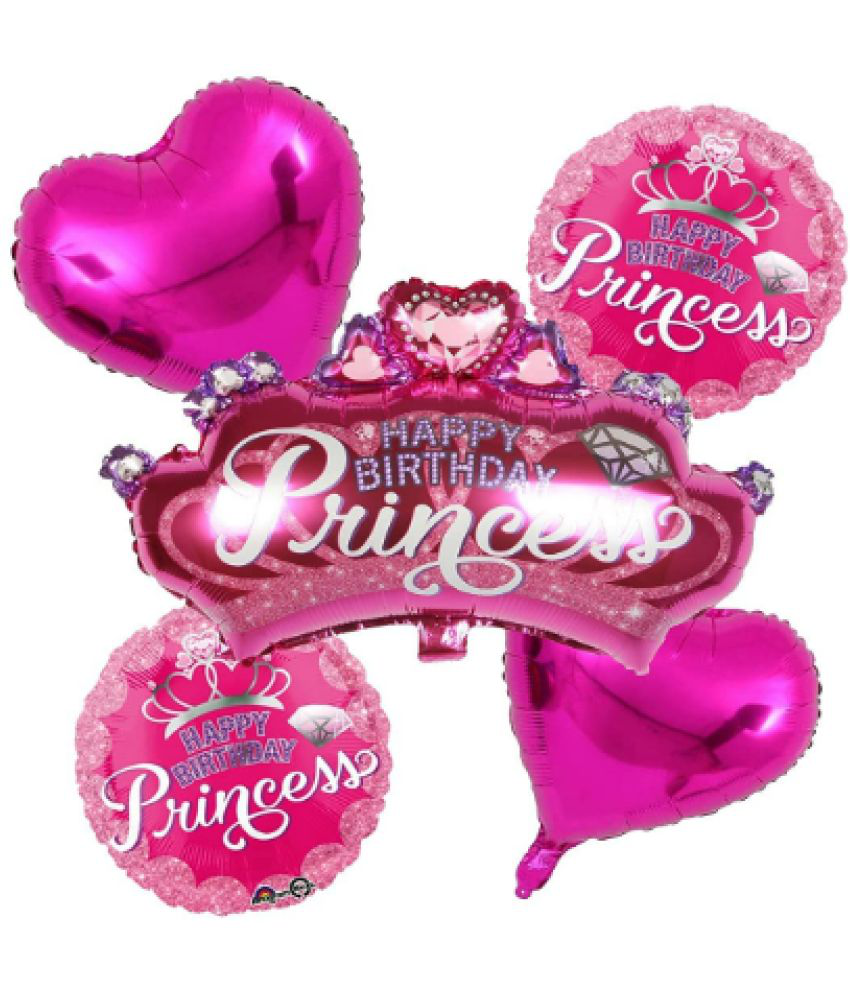     			Jolly Party  Birthday Princess  Foil Balloons Set of 5 Pcs