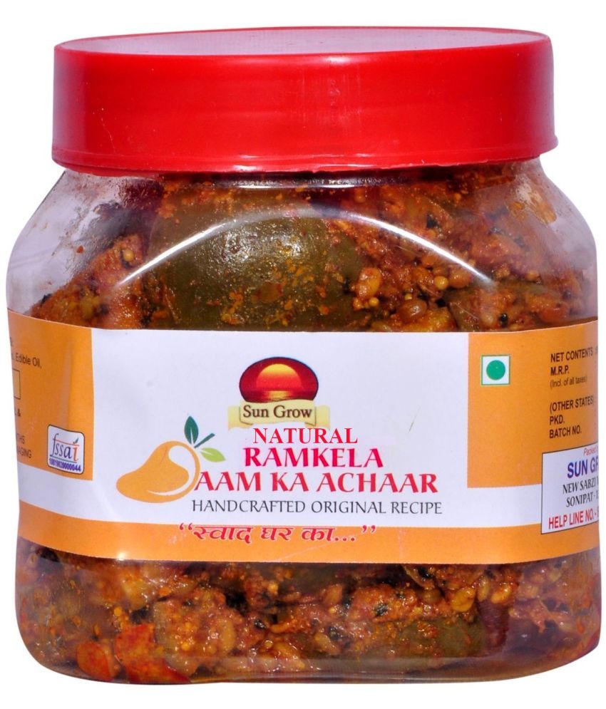     			Sun Grow Natural khada Masala Se Bana Organic Ramkela Rajasthani Mango Pickle Masaledar Raw Mango(Kairi) Pickle 500 g