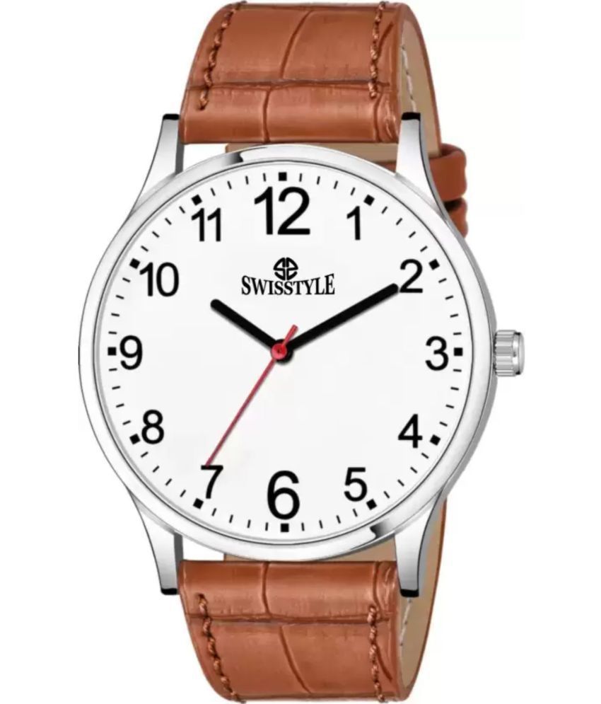     			Swisstyle - Brown Leather Analog Men's Watch