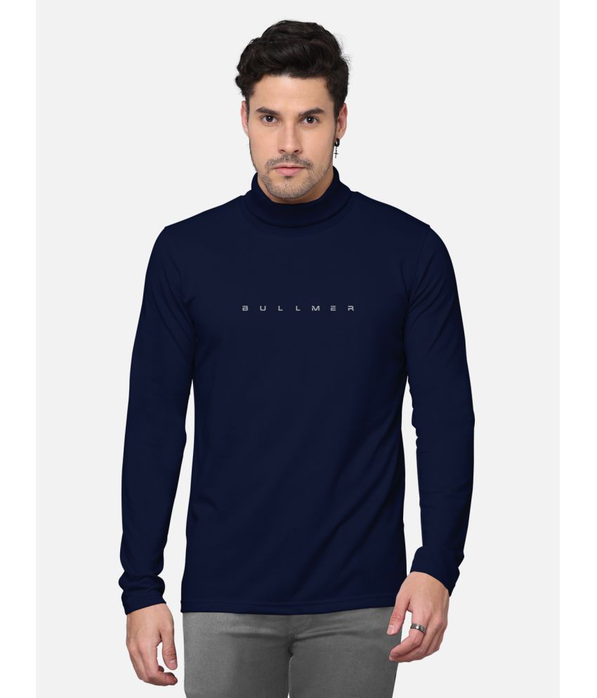 BULLMER - Navy Blue Cotton Blend Regular Fit Men's T-Shirt ( Pack of 1 )