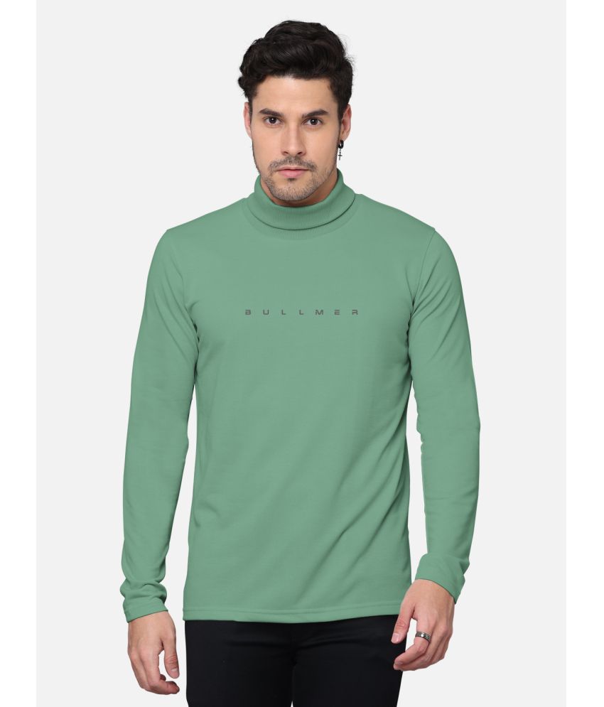 BULLMER - Sea Green Cotton Blend Regular Fit Men's T-Shirt ( Pack of 1 )