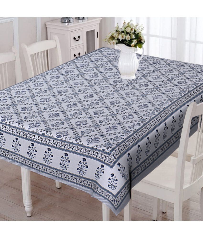     			INDHOME LIFE - Blue Cotton Table Cover ( Pack of 1 )
