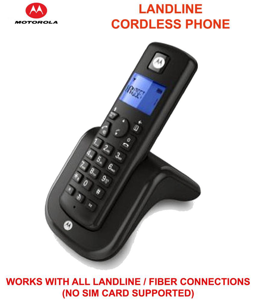 Motorola T201 Cordless Landline Phone ( Black )