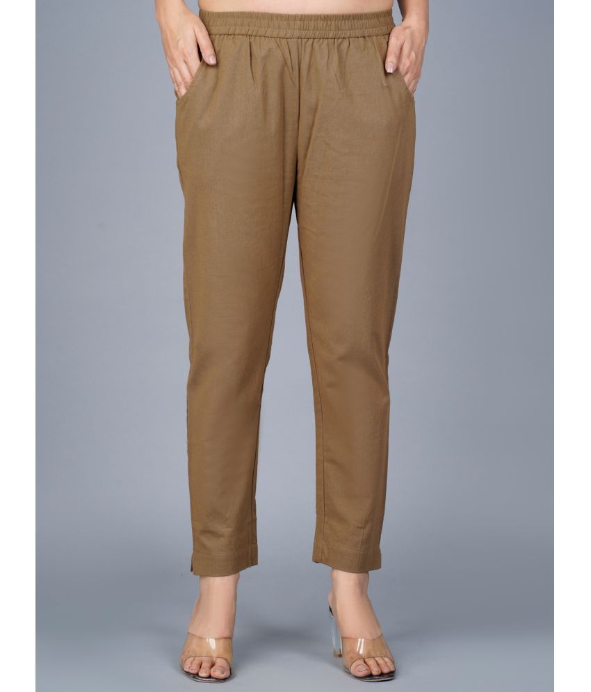     			QuaClo - Brown Cotton Regular Women's Casual Pants ( Pack of 1 )