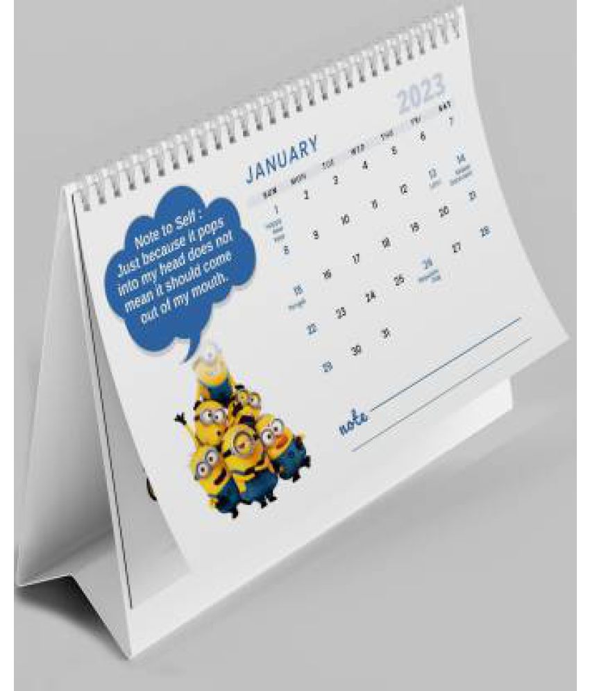 AccuPrints 2023 Minion Design Desktop Calendar and Planner (8.2 x 5.8