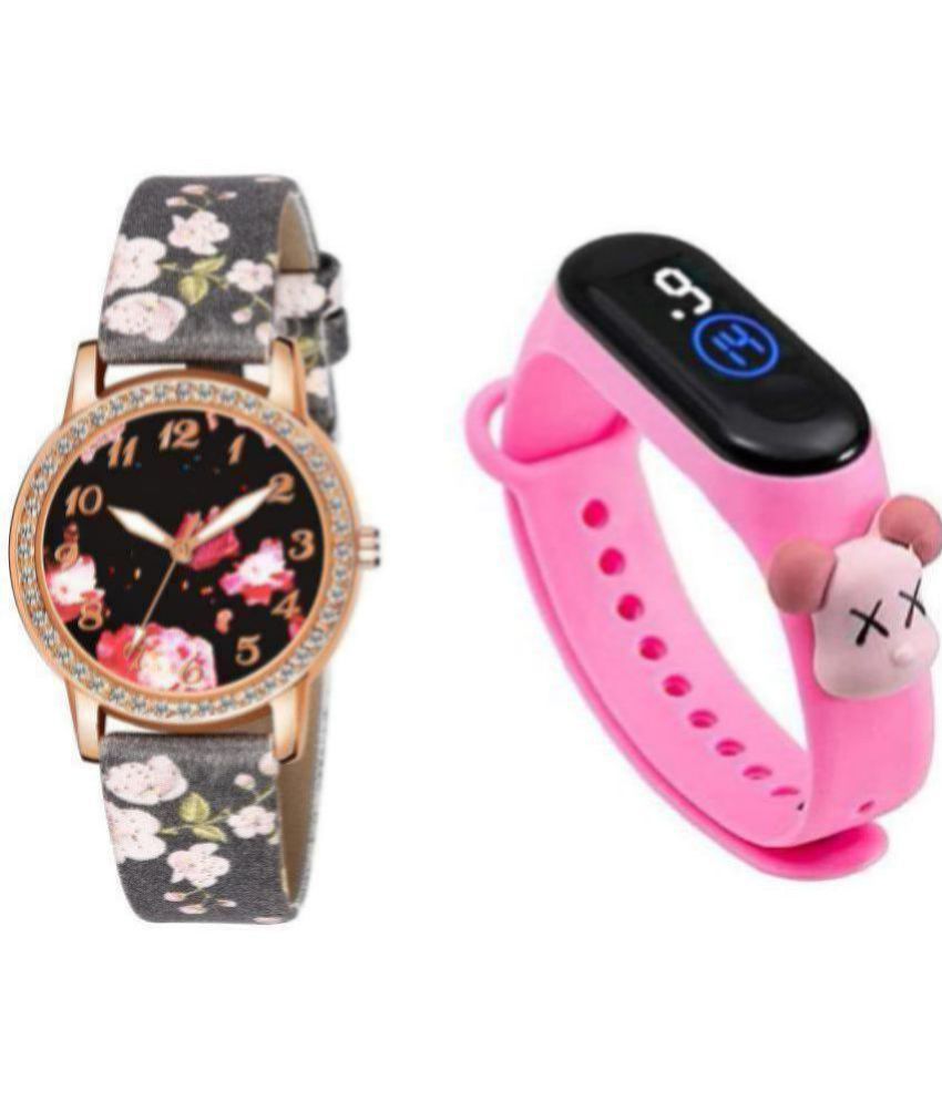 Cosmic - Multicolor Leather Analog-Digital Womens Watch