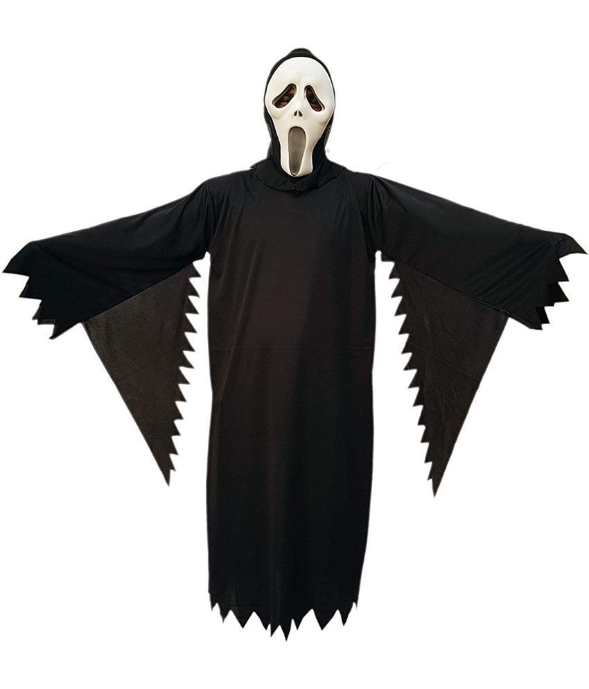     			Kaku Fancy Dresses Black Horror Ghost Halloween Costume/California Cosplay Costume -Black, 5-6 Years, For Boys & Girls