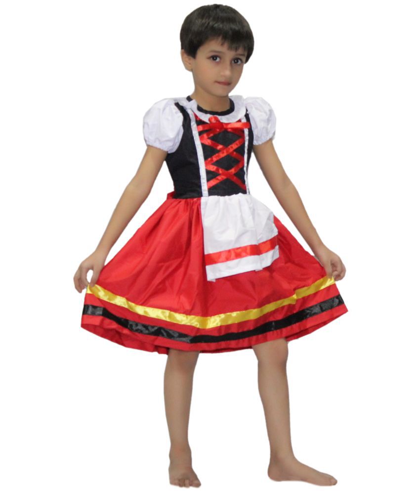     			Kaku Fancy Dresses German Girl Costume for Kids/Oktoberfest Beer Costume/Cosplay Costume for Girls/California Costume -Multicolor, 7-8 Years, for Girls