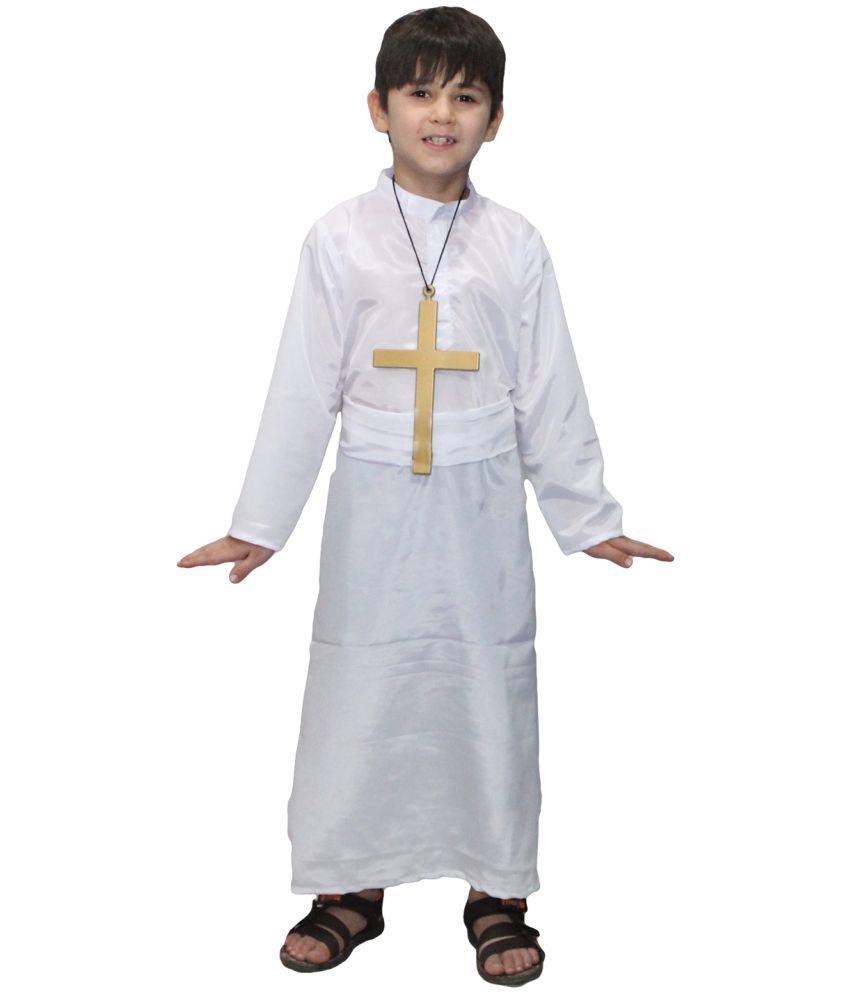     			Kaku Fancy Dresses Priest/Jesus, Catholic Costume -White, 3-4 Years, for Boys