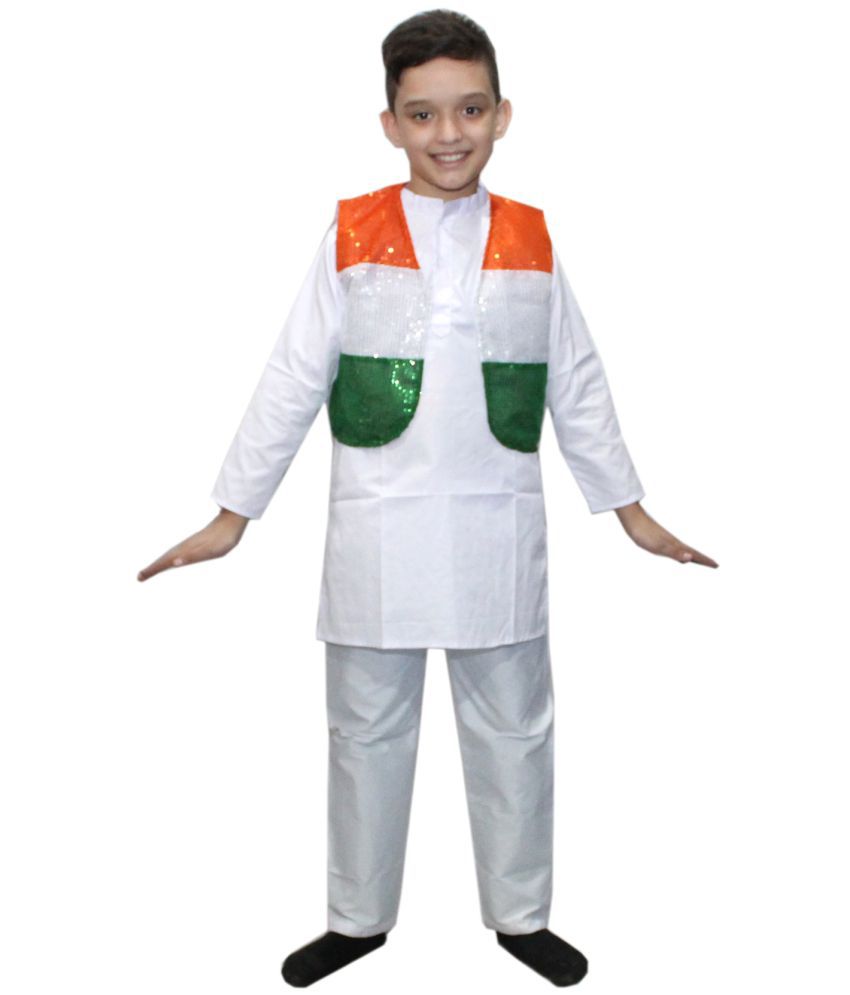     			Kaku Fancy Dresses Tricolor Jacket For Independence Day/Republic Day Costume -Tricolor, 10-12 Years, For Boys & Girls
