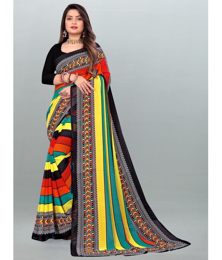     			ANAND SAREES - Multicolour Georgette Saree Without Blouse Piece ( Pack of 1 )