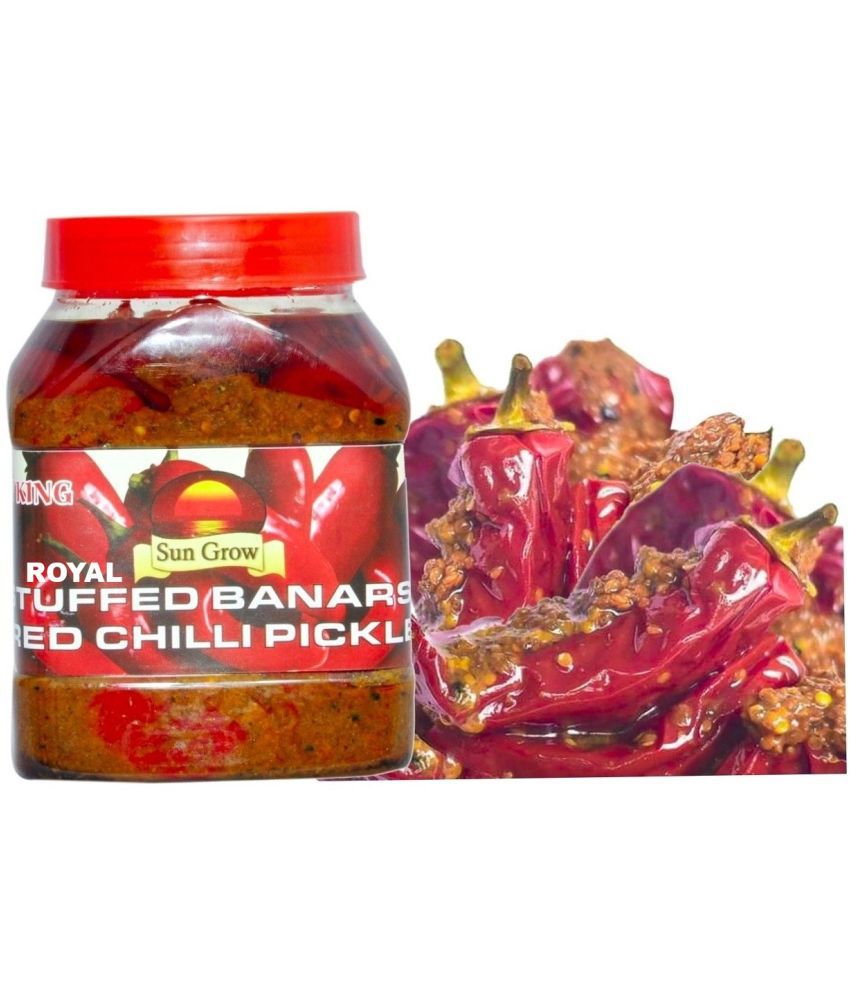     			Sun Grow ROYAL Organic HomeMade Stuffed Banarasi Red Chilli Pickle Achaar (Taste of Banaras) Pickle 1 kg