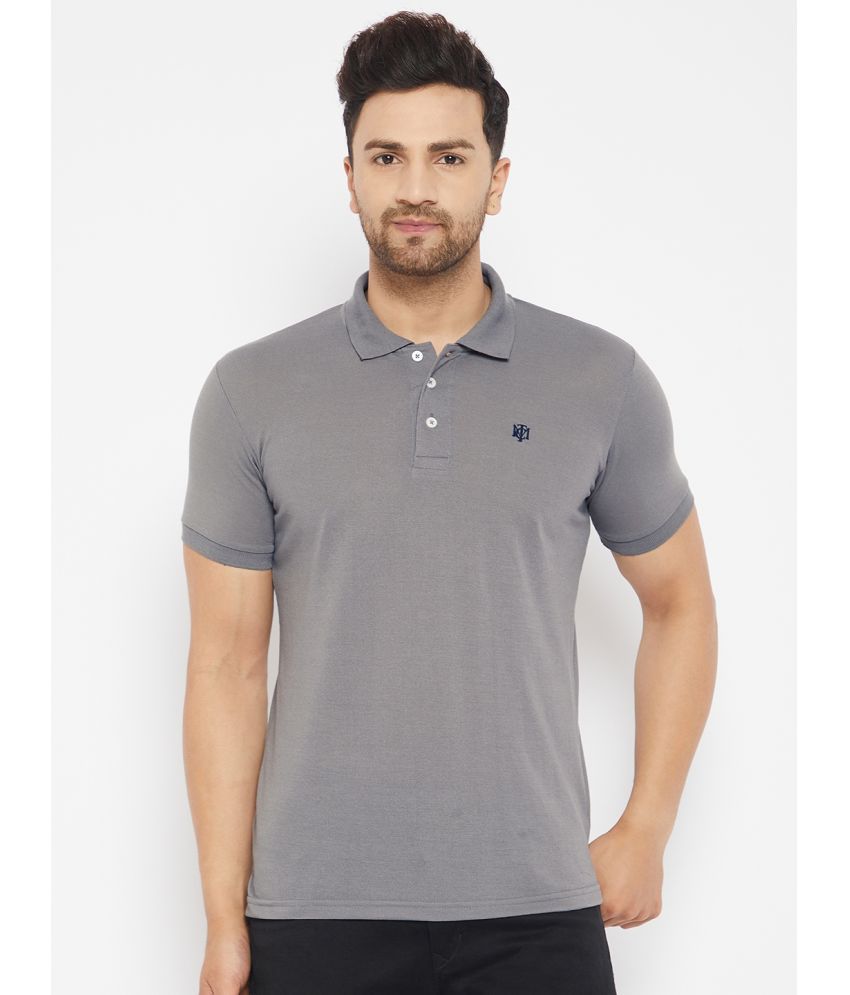     			The Million Club - Grey Cotton Blend Regular Fit Men's Polo T Shirt ( Pack of 1 )