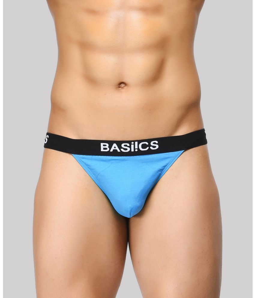     			BASIICS By La Intimo - Blue BCSTH01 Spandex Men's Thongs ( Pack of 1 )