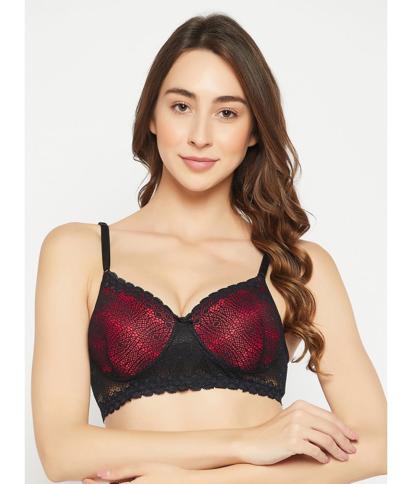     			Clovia - Red Lace Lightly Padded Women's Everyday Bra ( Pack of 1 )