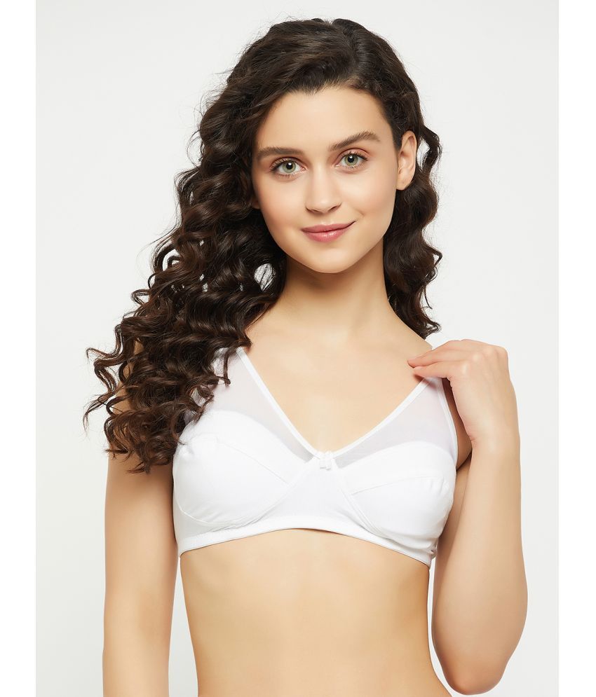     			Clovia - White Cotton Non Padded Women's Everyday Bra ( Pack of 1 )