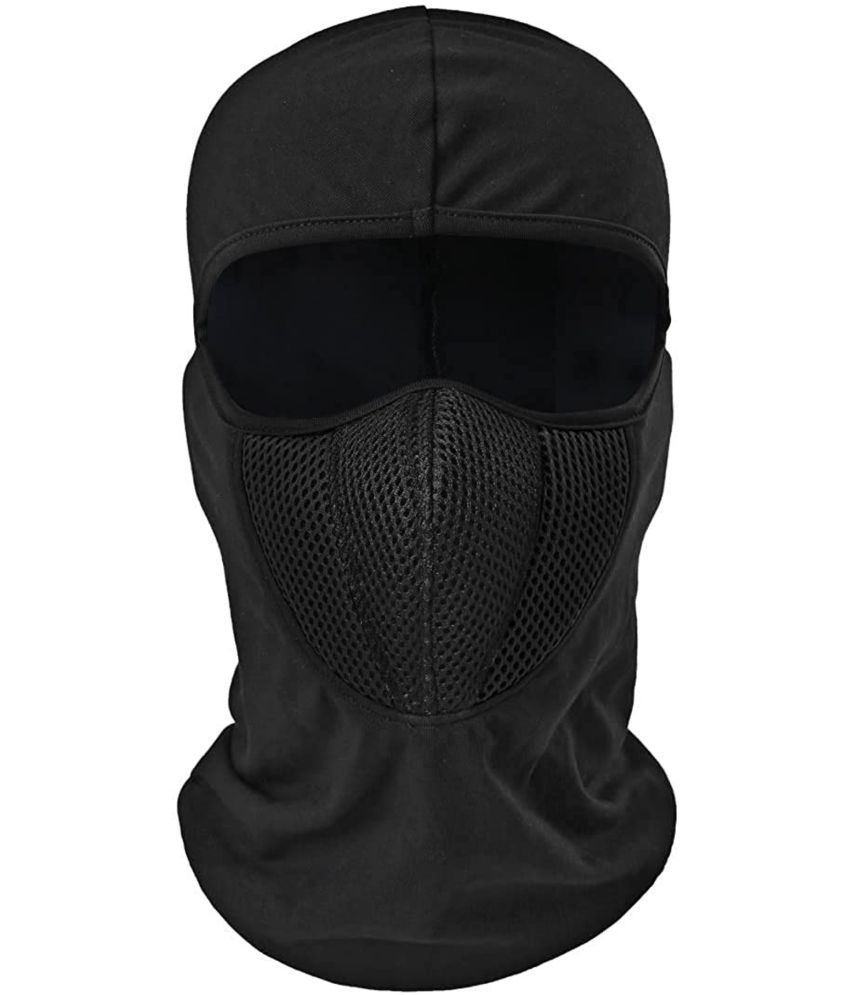     			HORSE FIT Full Cover face Mask for Men Pro Breathable Mesh Bike riding Balaclava Soft Cotton 3 Layer Protection Anti Dust pollution 4 way stretch Reusable Under Helmet (Mask-Full-Black-Grey-Patti, 1)