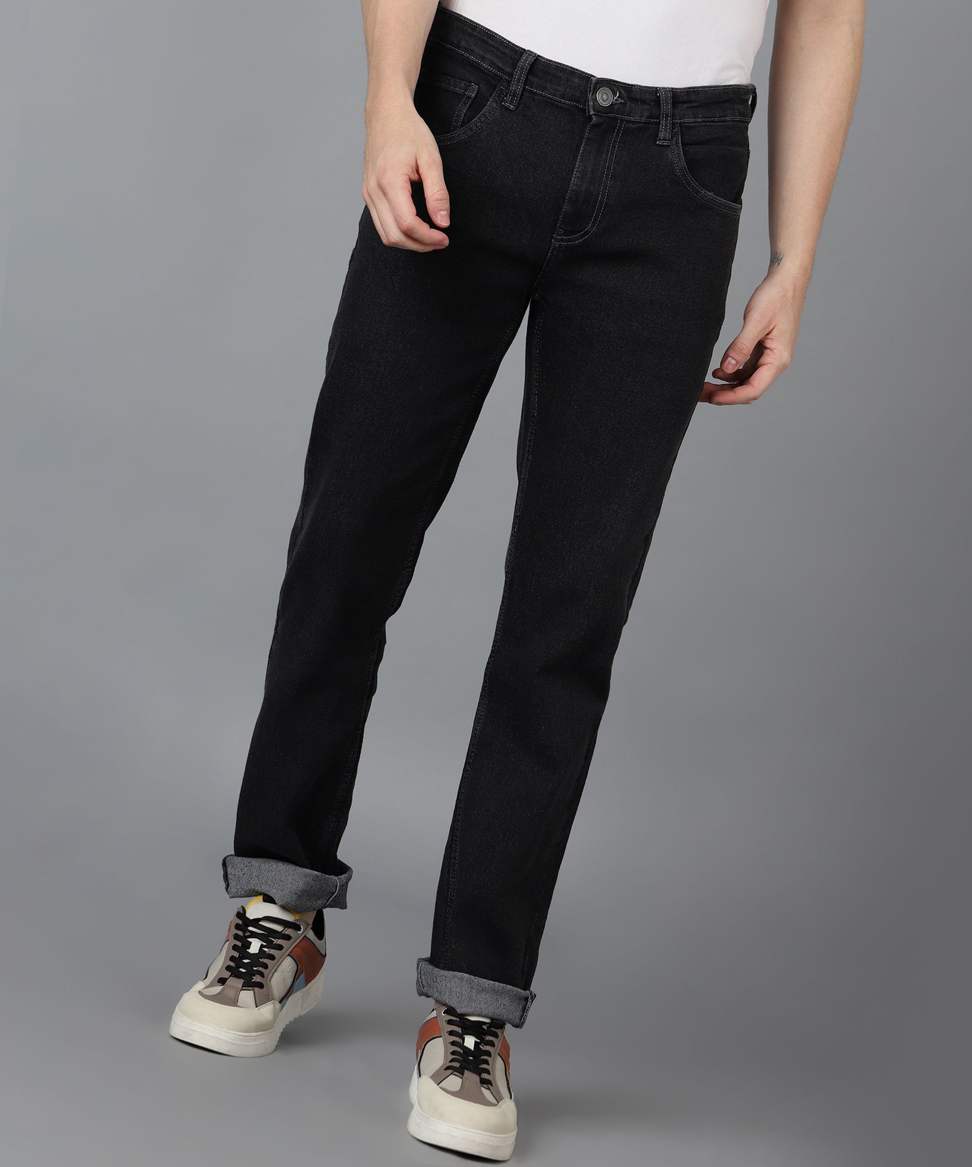     			Urbano Fashion - Grey Denim Regular Fit Men's Jeans ( Pack of 1 )