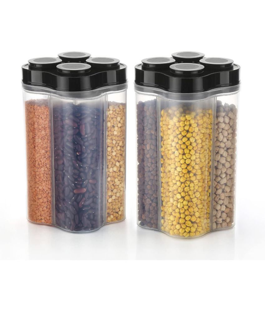     			iview kitchenware - Dal/Pasta/Grocery Black Plastic Dal Container ( Set of 2 ) - 2500 ml