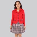 Cutecumber - Red Georgette Girls Top With Skirt ( Pack of 1 )