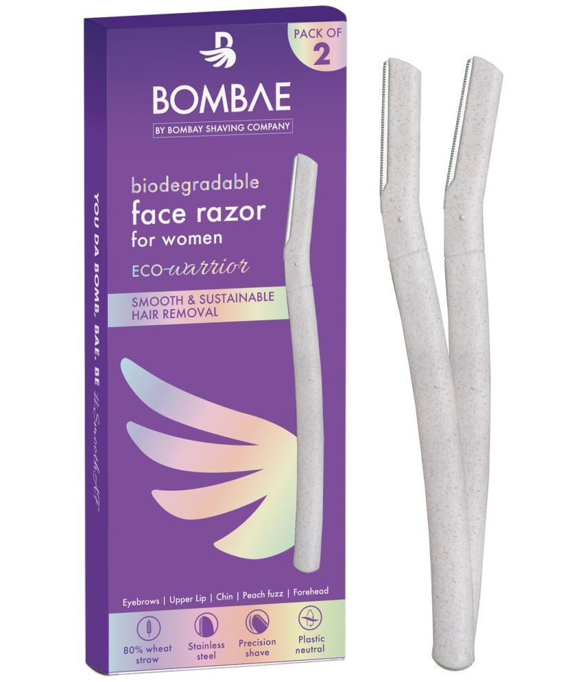 Bombae Face Razor for women|Painless & Biodegradable face & eyebrow razor for women |5-in-1 Women Razor|Safe for all skin types